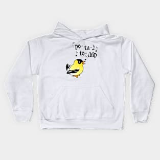 Funny American Goldfinch Says Potato Chip Kids Hoodie